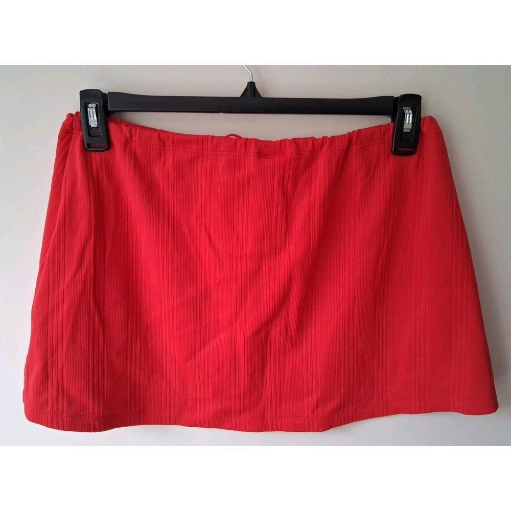 Vtg Red Nautica Women's Ribbed Tennis Athletic Skirt Size Large Beach Cover-up